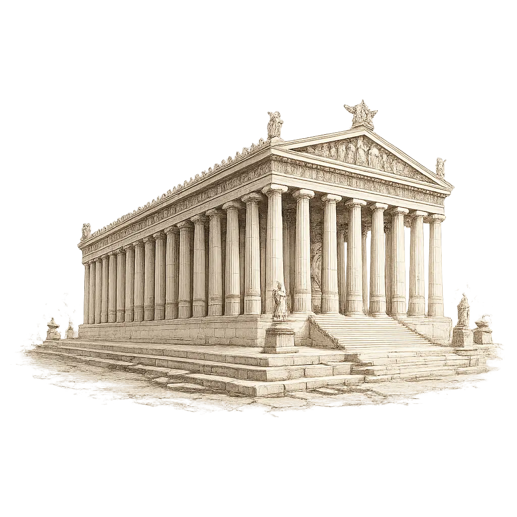 Greek temple illustration